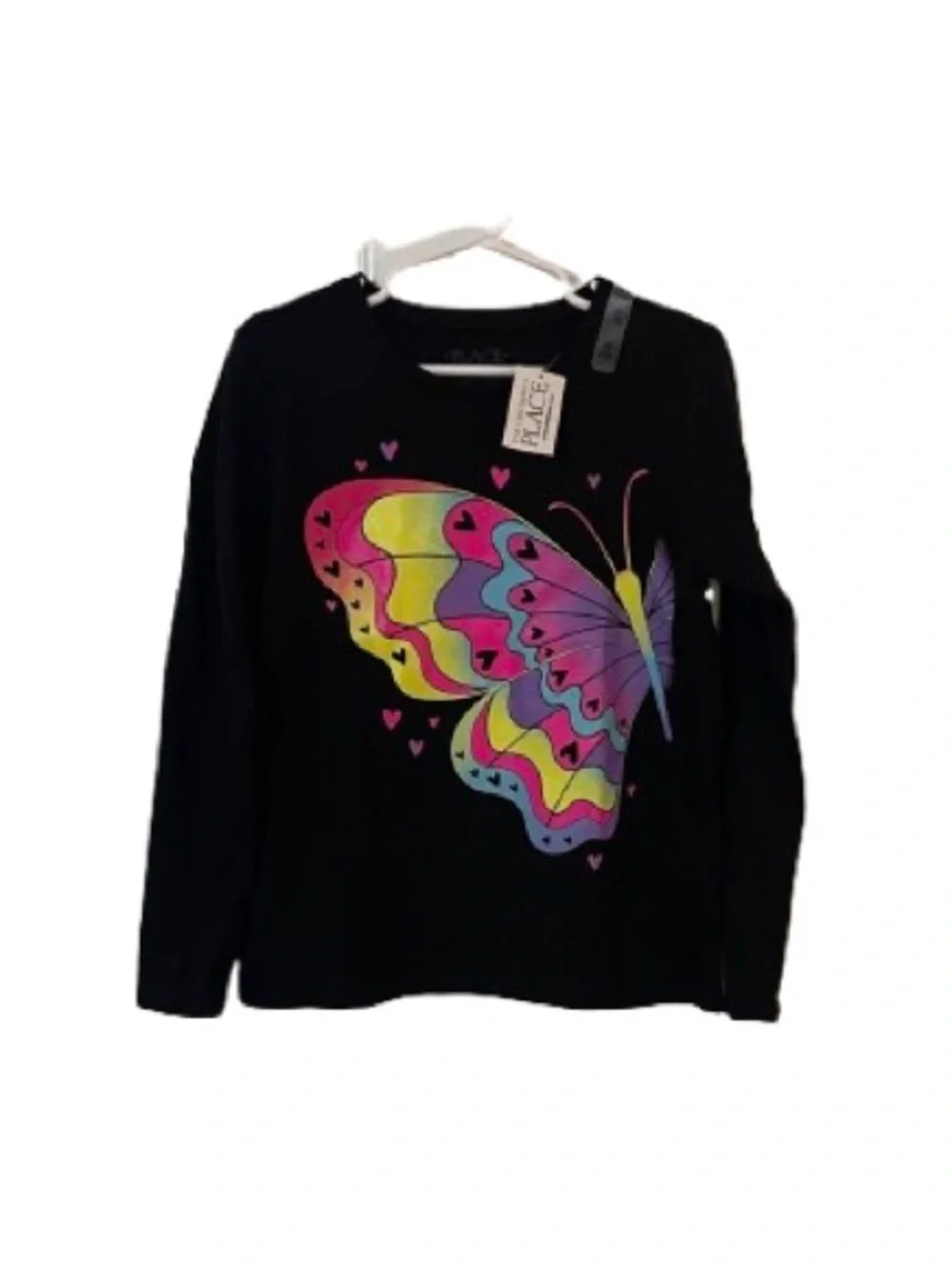 The Children's Place Black with Butterfliy Long Sleeve Tee-Medium